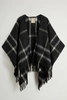 WOOLRICH BRUSHED ALPACA CHECK CAPE