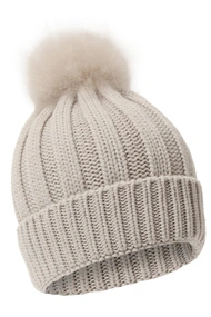 WOOLRICH CASH POM POM JR BEANIE