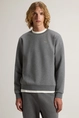 WOOLRICH LOGO INTERLOCK CREWNECK