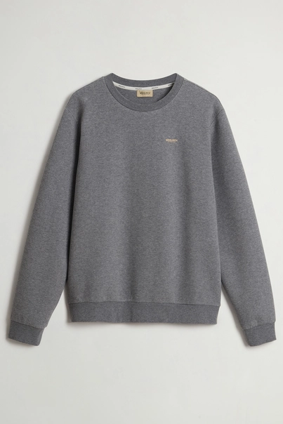 WOOLRICH LOGO INTERLOCK CREWNECK