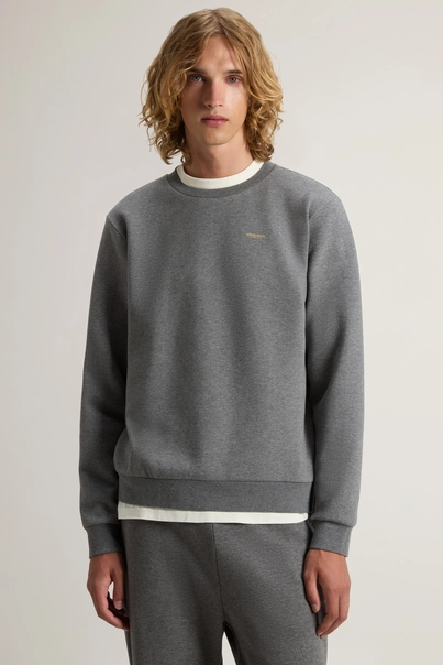 WOOLRICH LOGO INTERLOCK CREWNECK