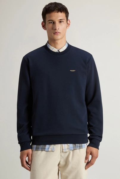 WOOLRICH LOGO INTERLOCK CREWNECK