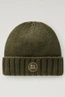 WOOLRICH MERINO WOOL LOGO BEANIE