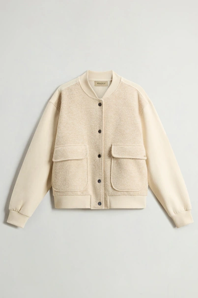 WOOLRICH MIXED FLEECE BOMBER