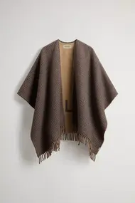 WOOLRICH PLAID LOGO CAPE