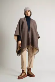 WOOLRICH PLAID LOGO CAPE
