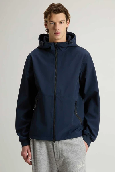 WOOLRICH SOFT SHELL FULL-ZIP HOODIE