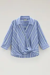 WOOLRICH STRIPE POPLIN BLOUSE