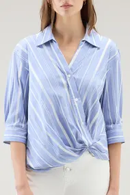 WOOLRICH STRIPE POPLIN BLOUSE