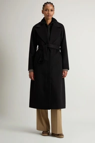 WOOLRICH TWILL WOOL LONG COAT
